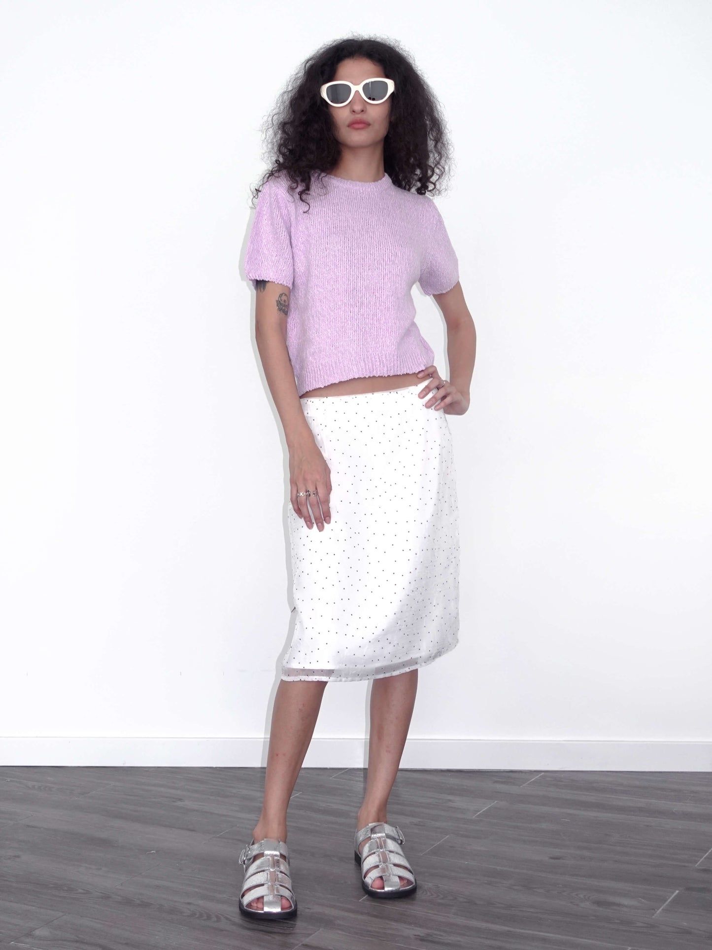 Round Neck Loose Knit T-Shirt