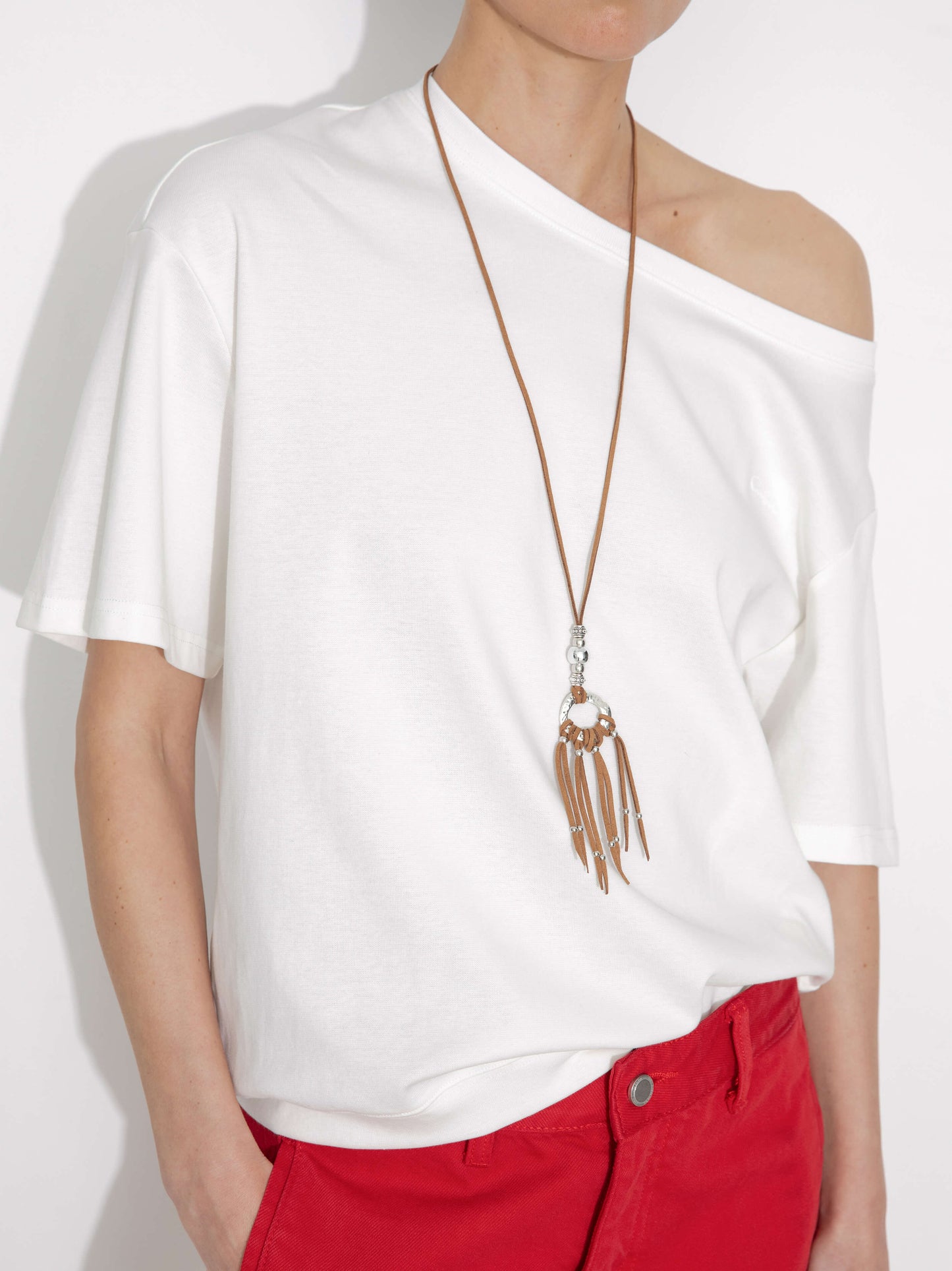 C by CUBIC Embroidered Off-Shoulder T-Shirt