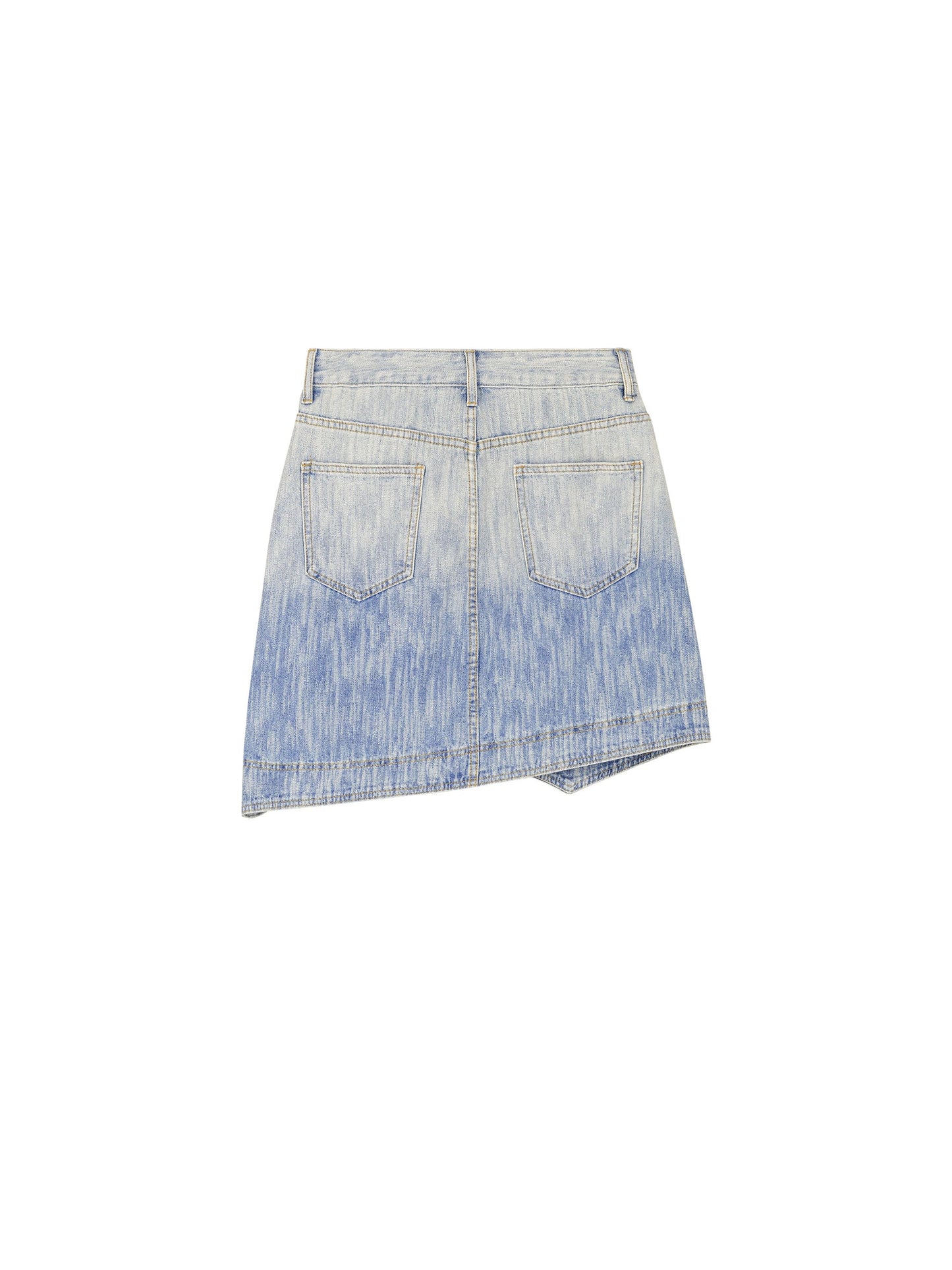 Gradient Light Denim Mini Skirt