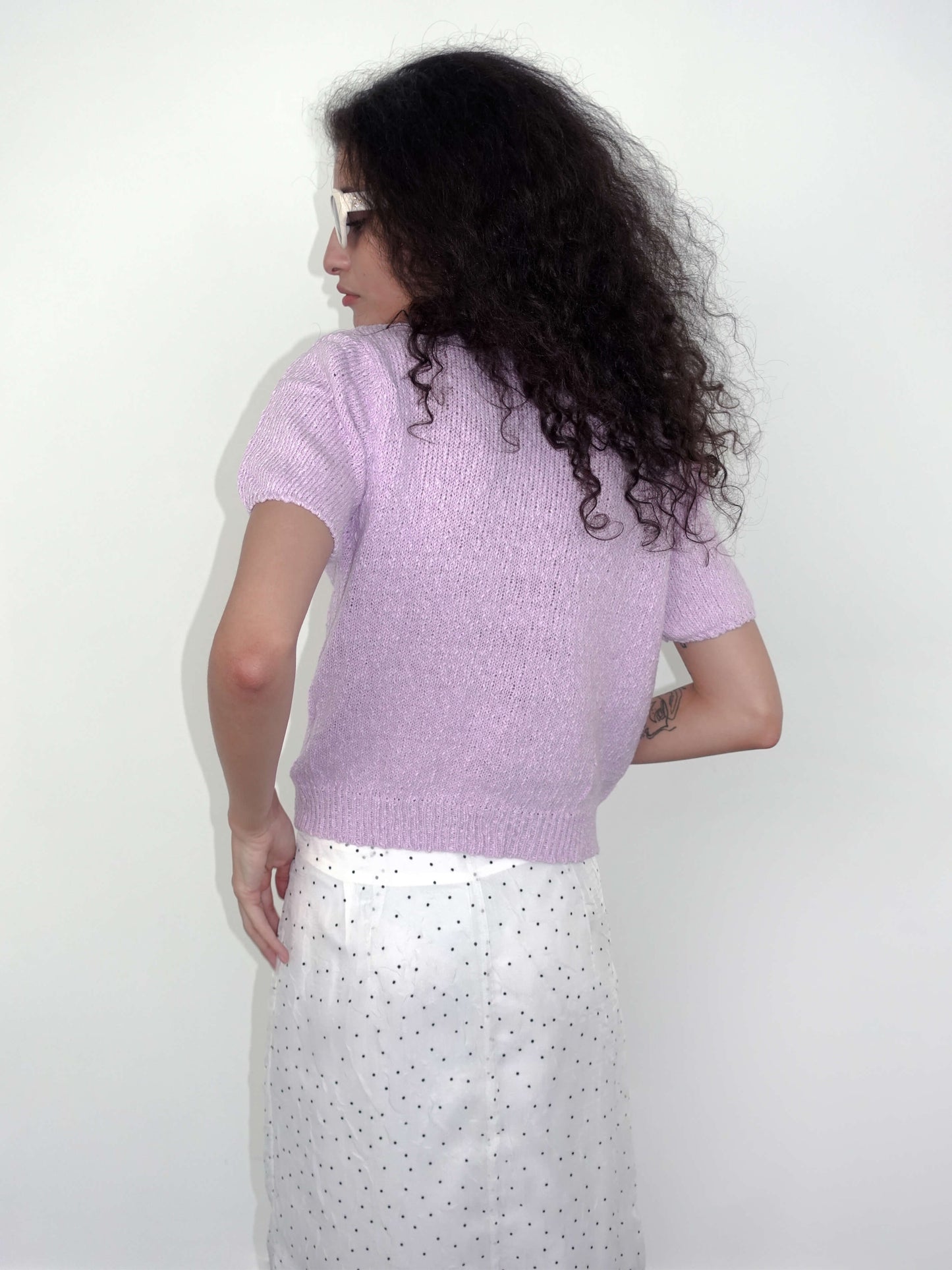 Round Neck Loose Knit T-Shirt