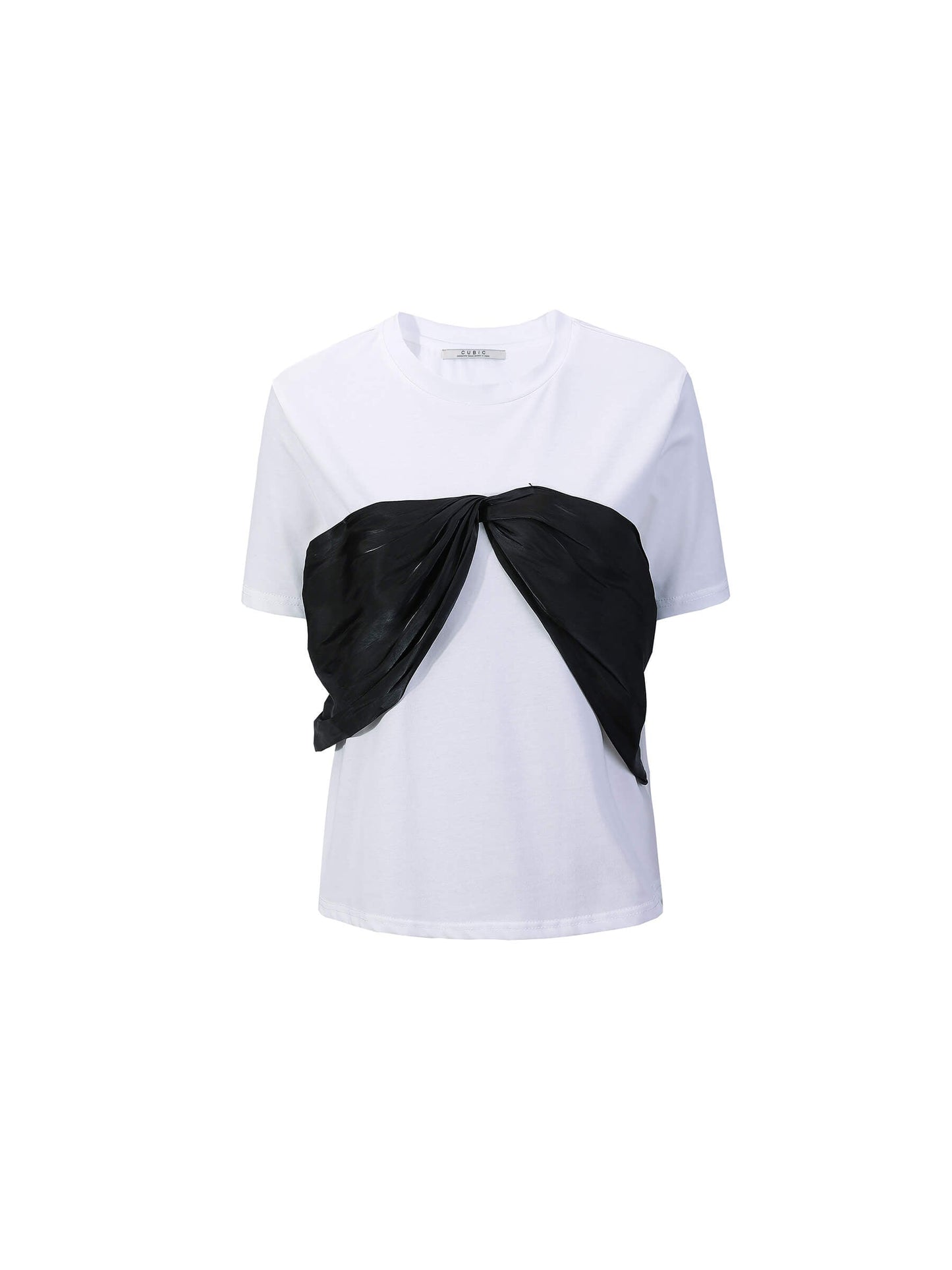 Contrast Color 3D Bow Casual T-shirt