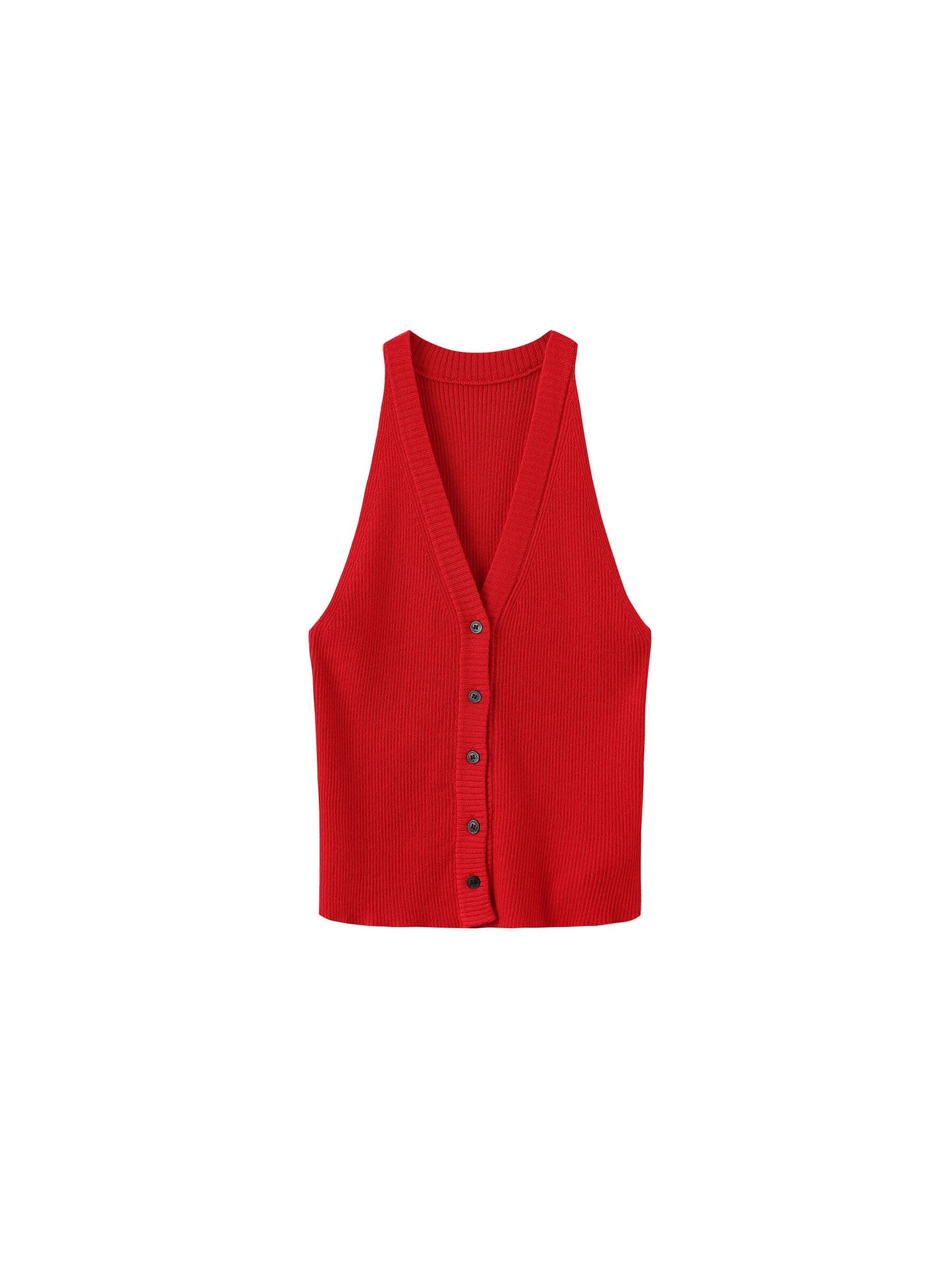 Halter Neck Off-Shoulder Cardigan Vest