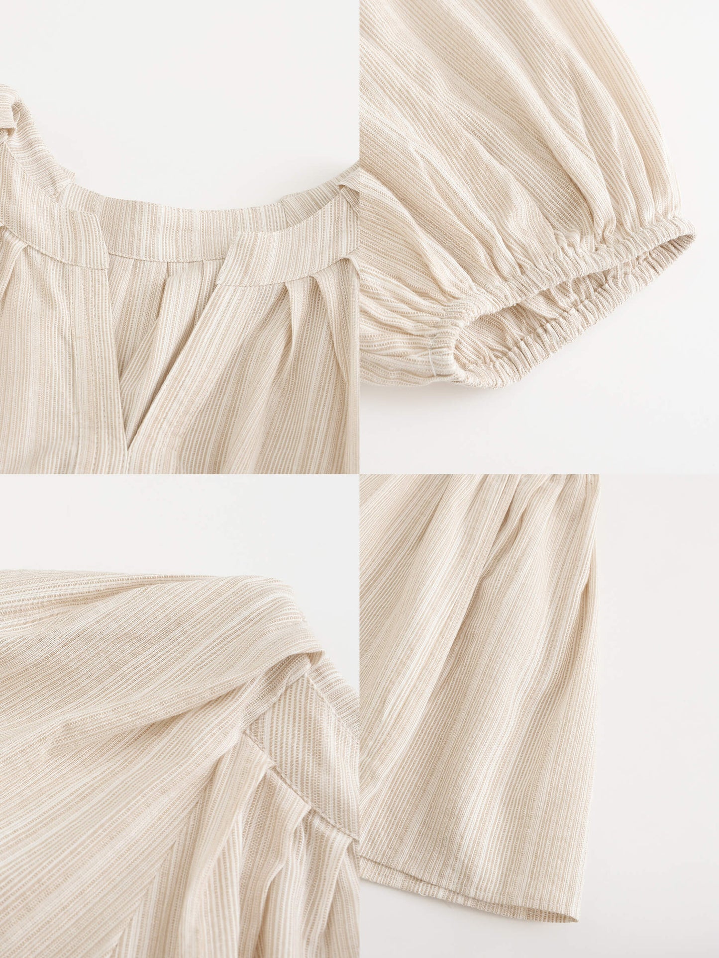 Puff Sleeve V-Neck Tiered Dress