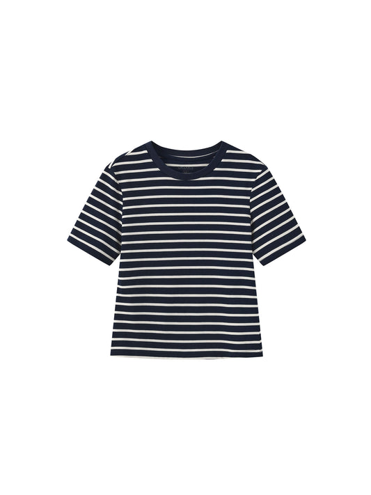 C by CUBIC Striped Basic Cotton T-Shirt