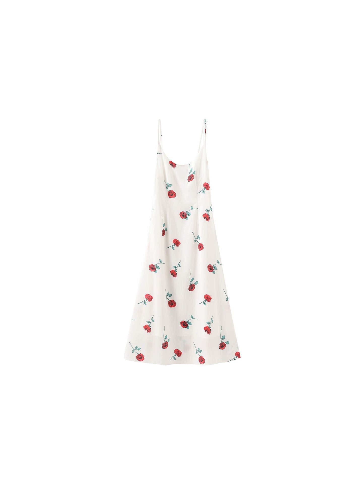 Rose Printed Fitted Sling Dress