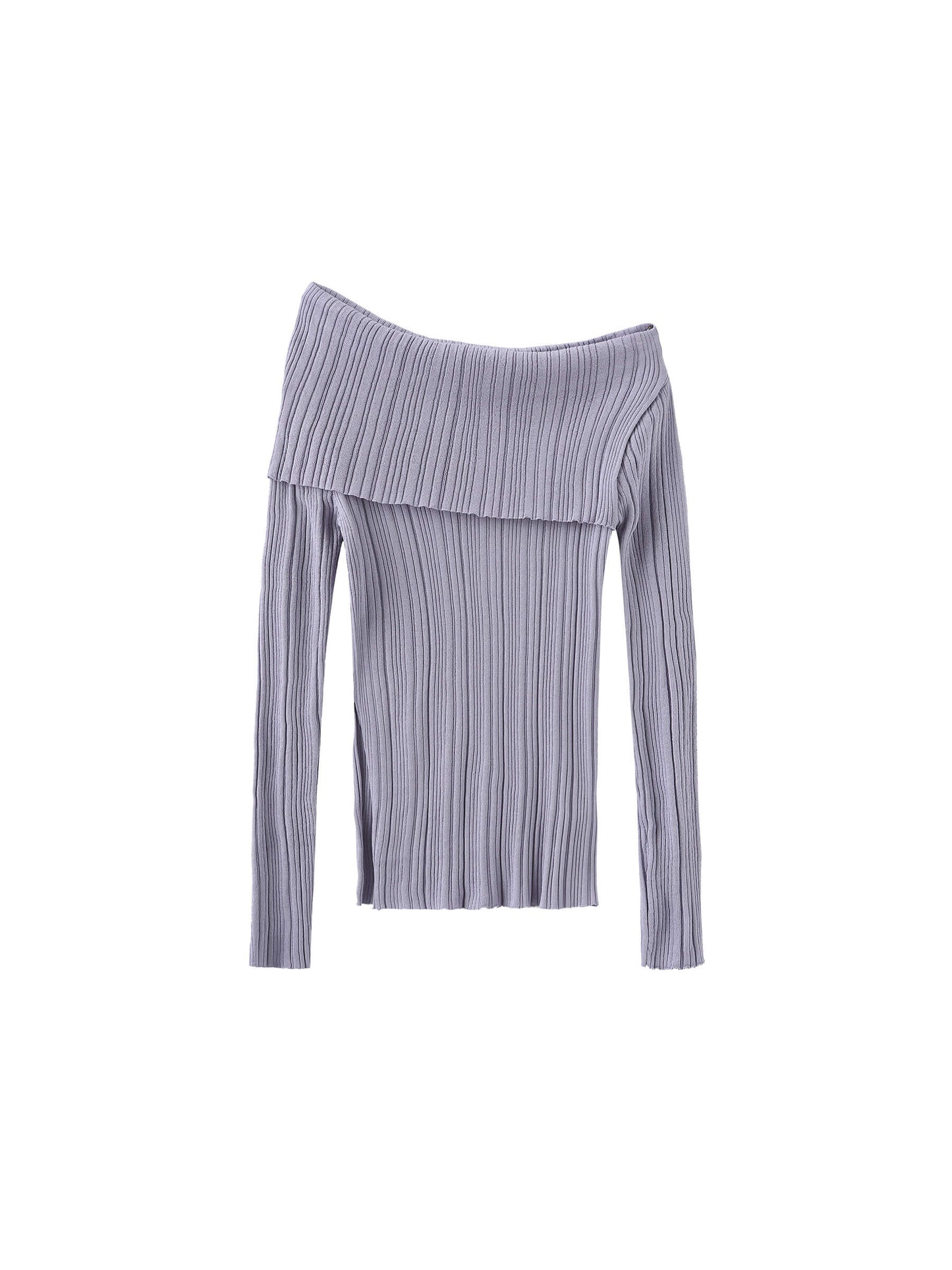 Off-Shoulder Long Sleeve Fitted Top