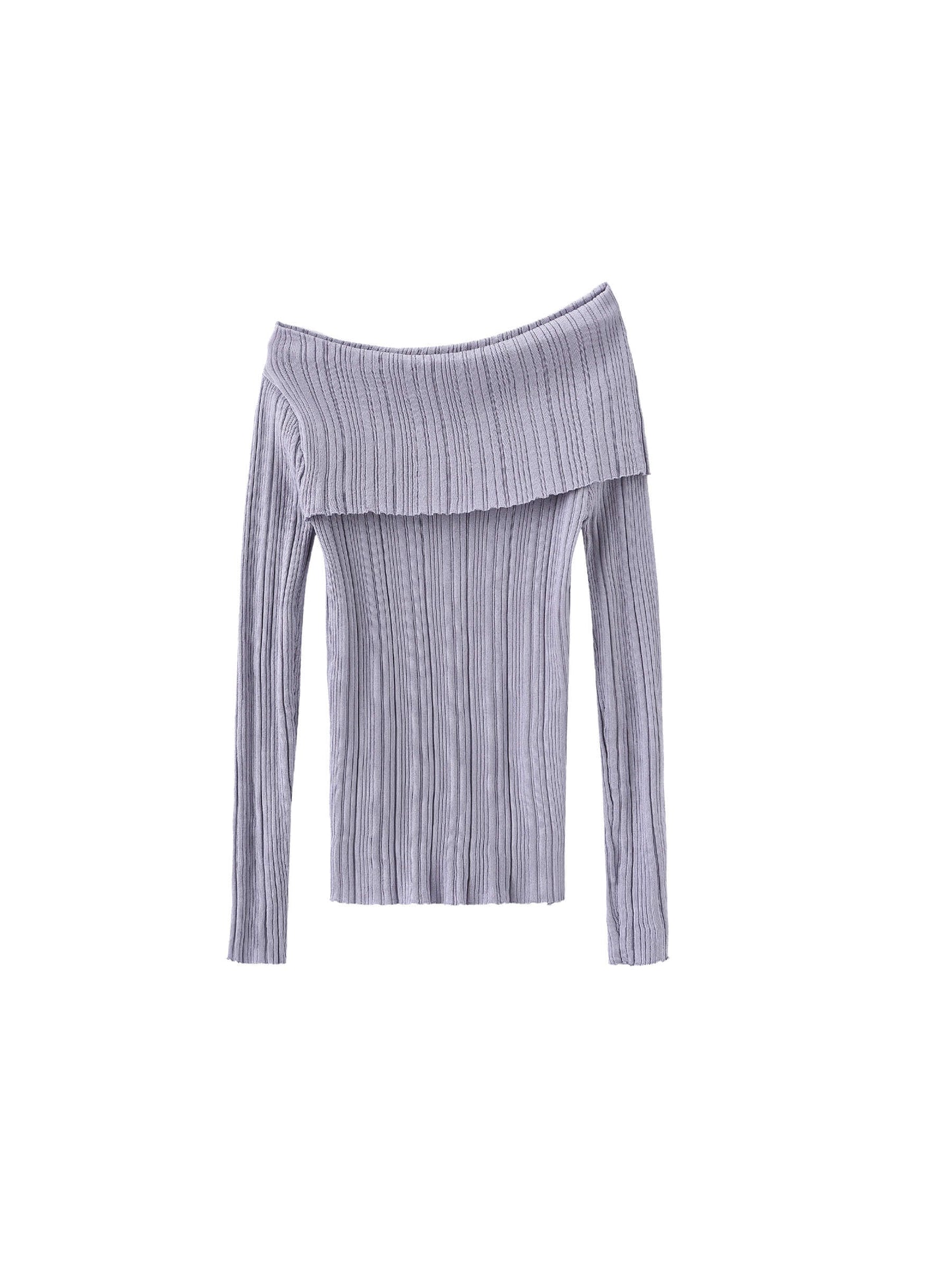 Off-Shoulder Long Sleeve Fitted Top