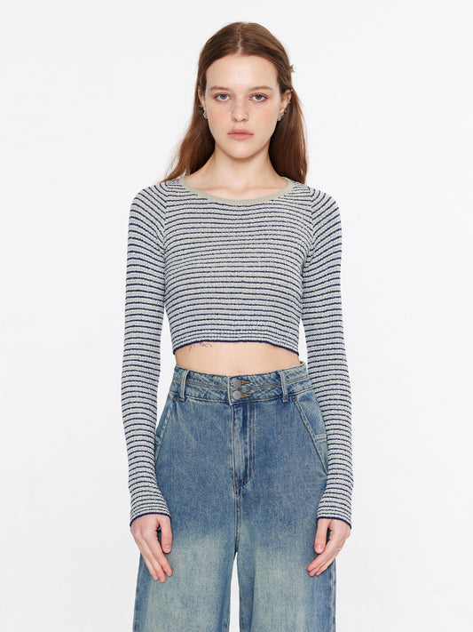 Striped Fitted Long Sleeve Top