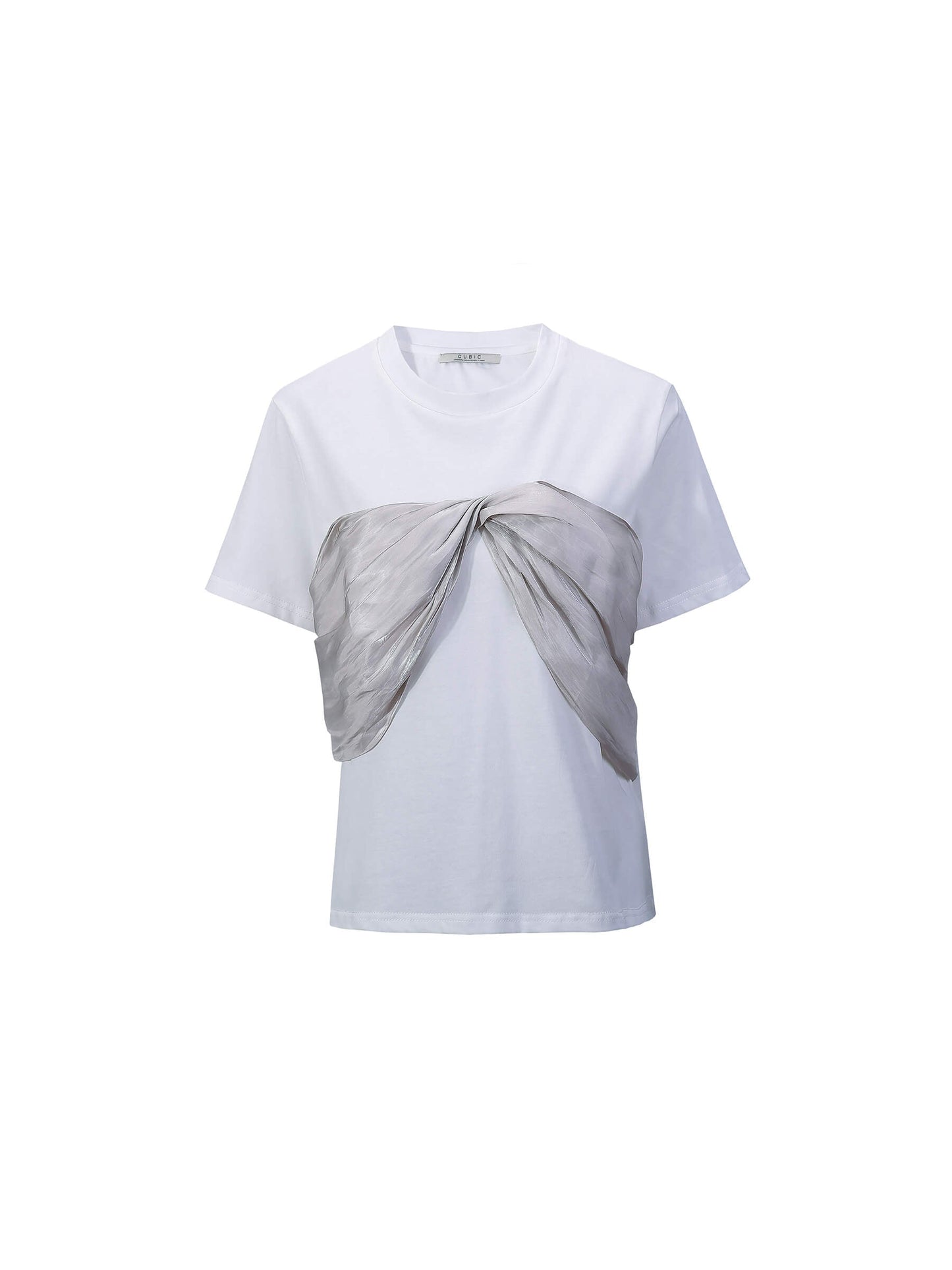 Contrast Color 3D Bow Casual T-shirt