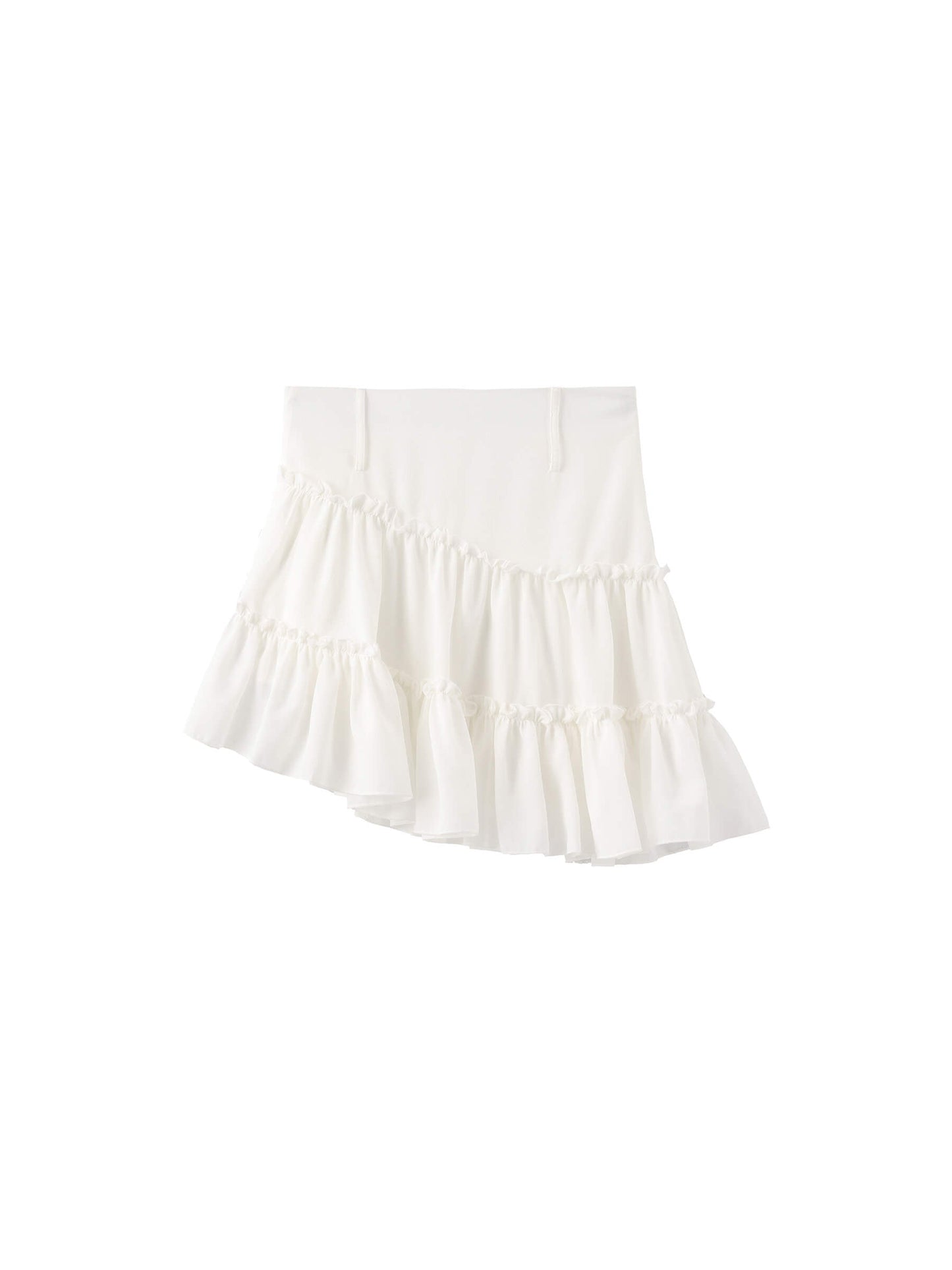 Asymmetrical Ruffled Mini Skirt