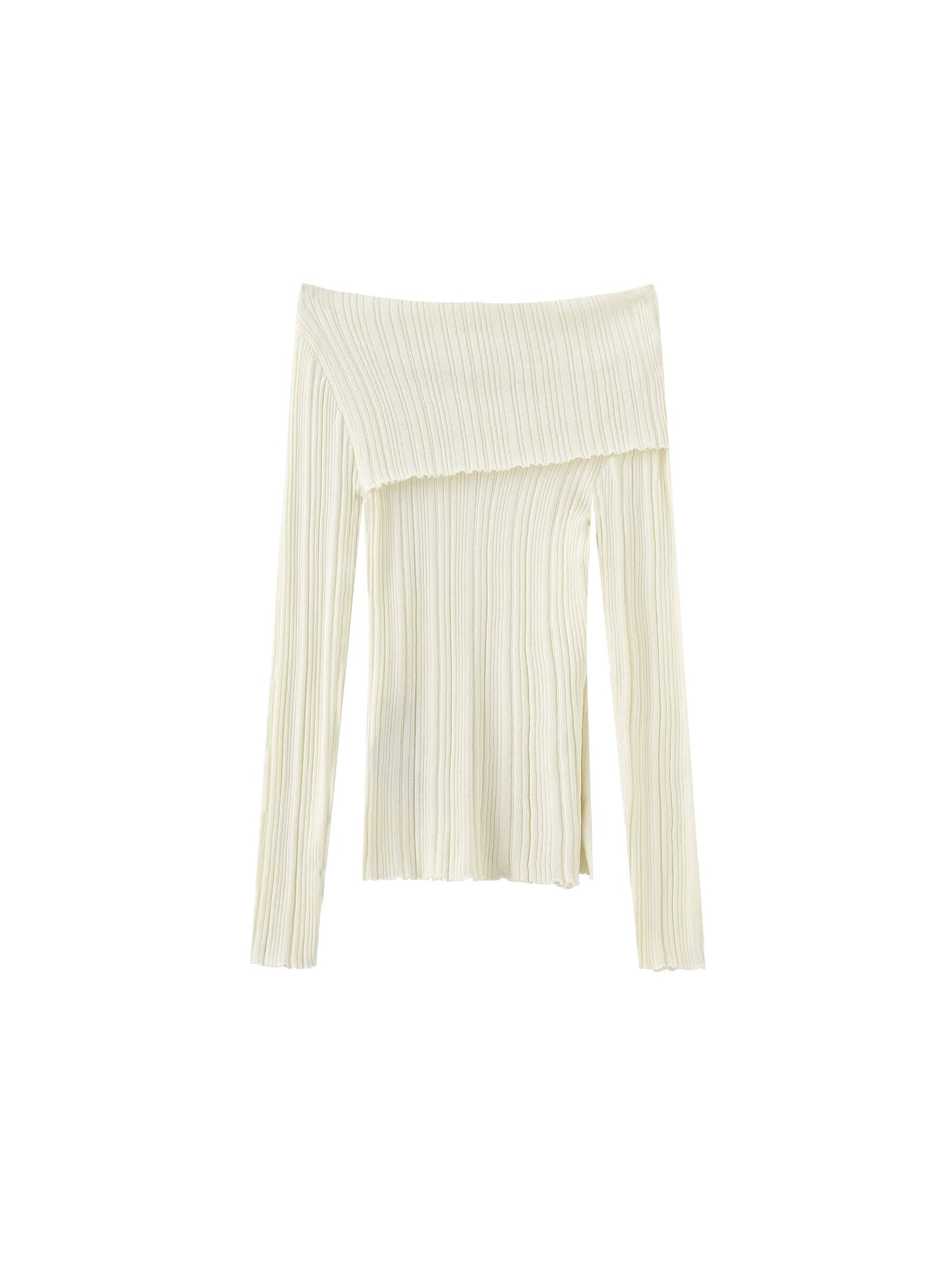 Off-Shoulder Long Sleeve Fitted Top