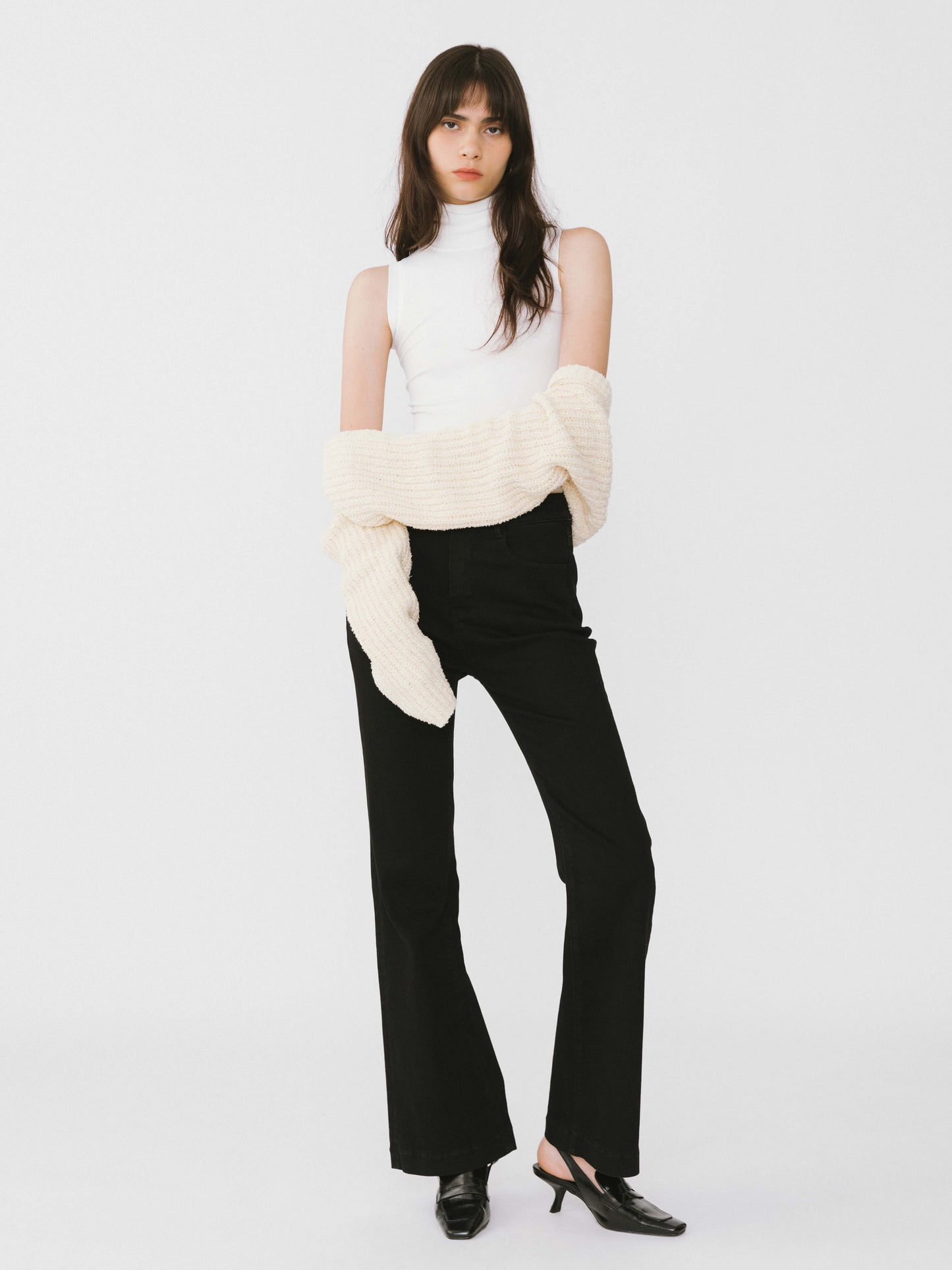 High Waisted Skinny Flared Jeans