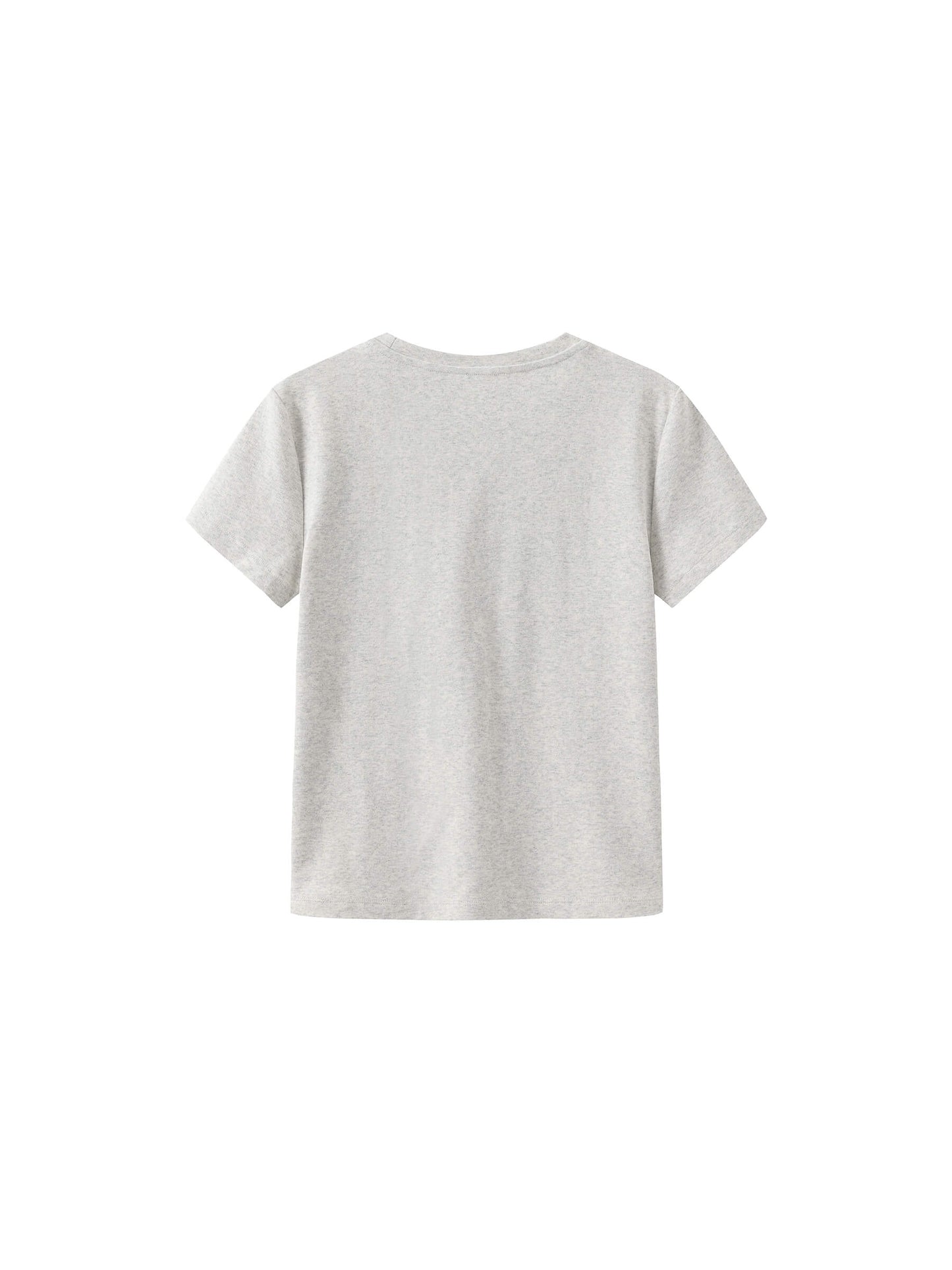 Cropped Letter Embroidered T-shirt