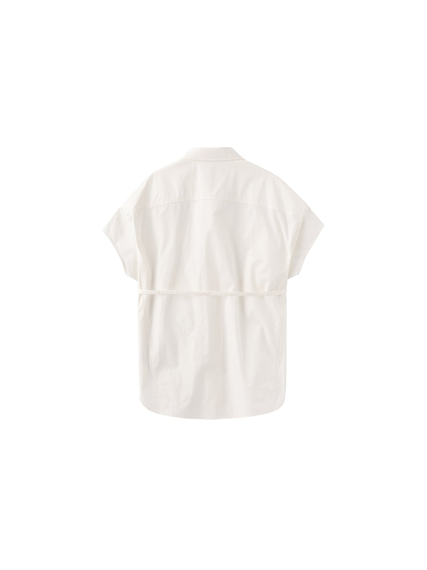 Beaded Placket Utility Short-Sleeve Shirt