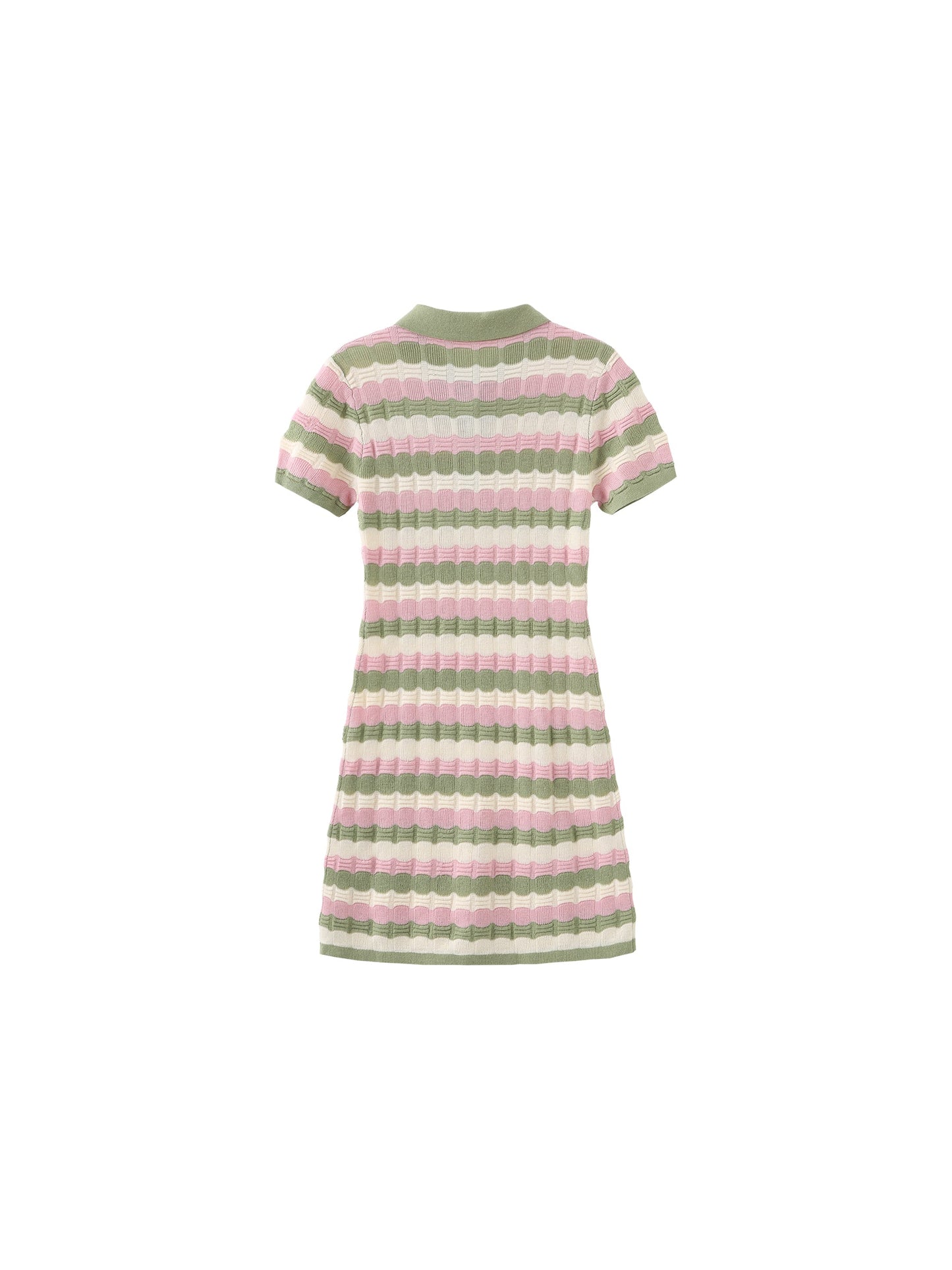 Polo Short Sleeve Striped Knit Dress