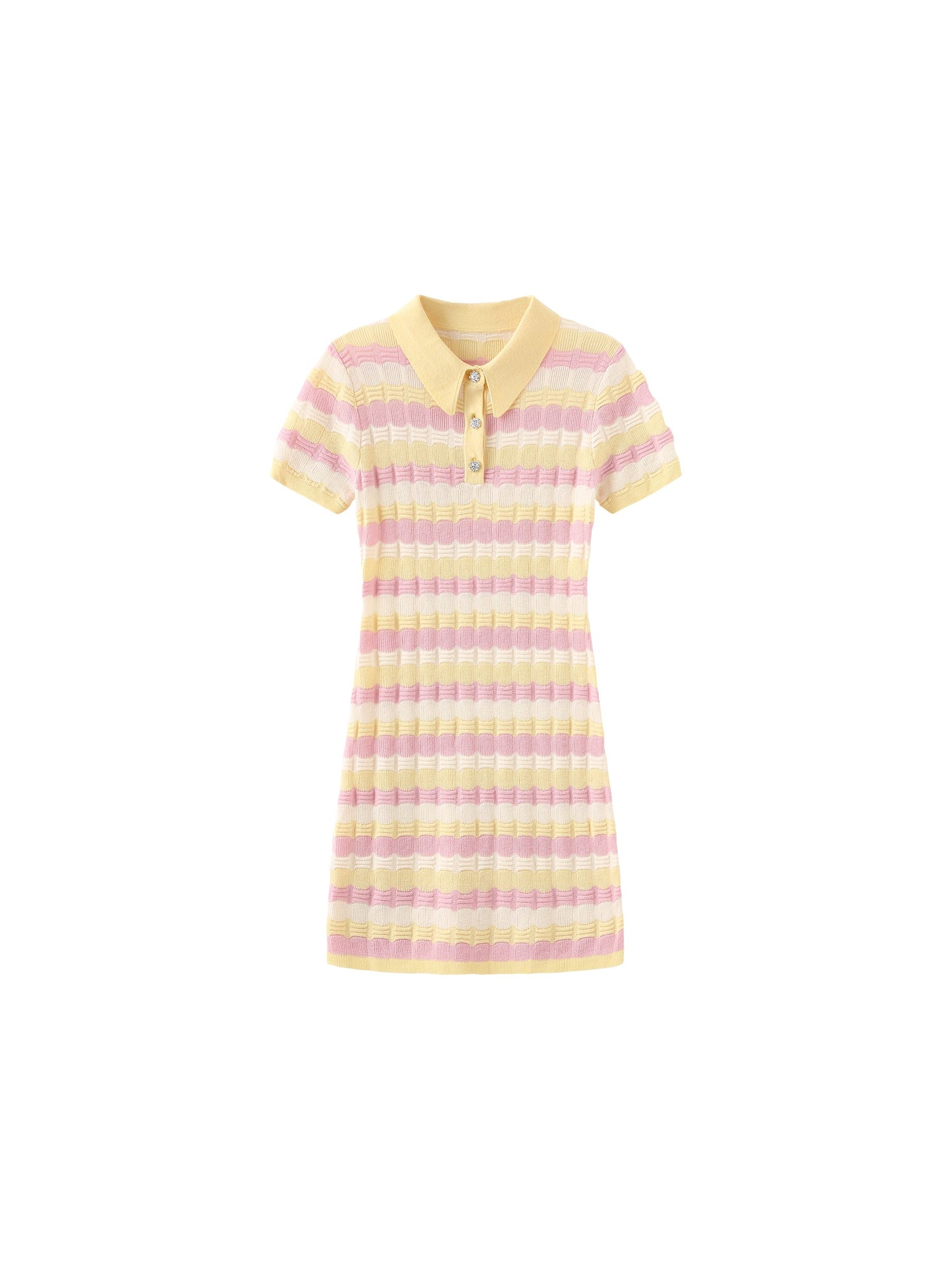 Polo Short Sleeve Striped Knit Dress