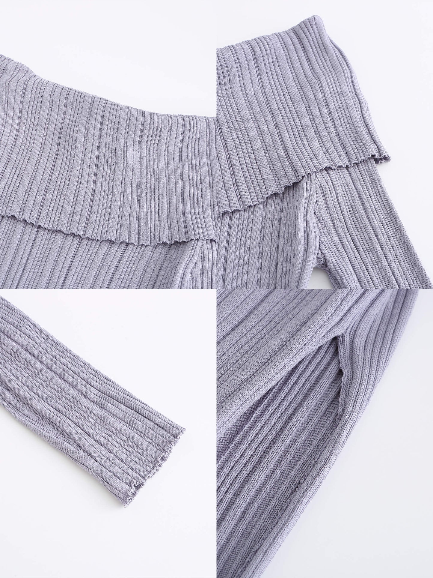 Off-Shoulder Long Sleeve Fitted Top