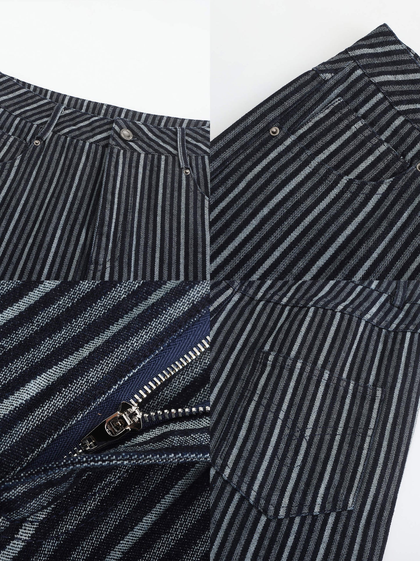 Pinstriped Wide Leg Cropped Jeans