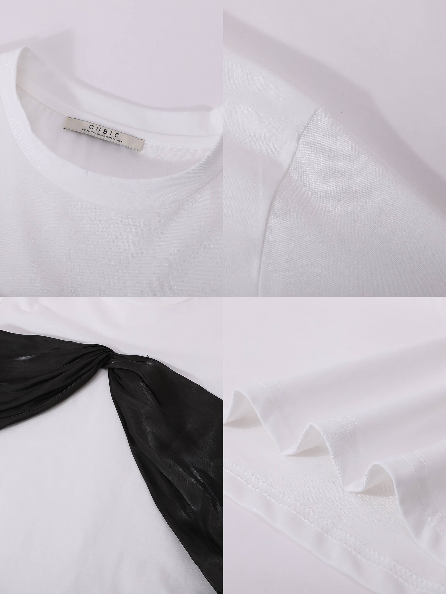Contrast Color 3D Bow Casual T-shirt