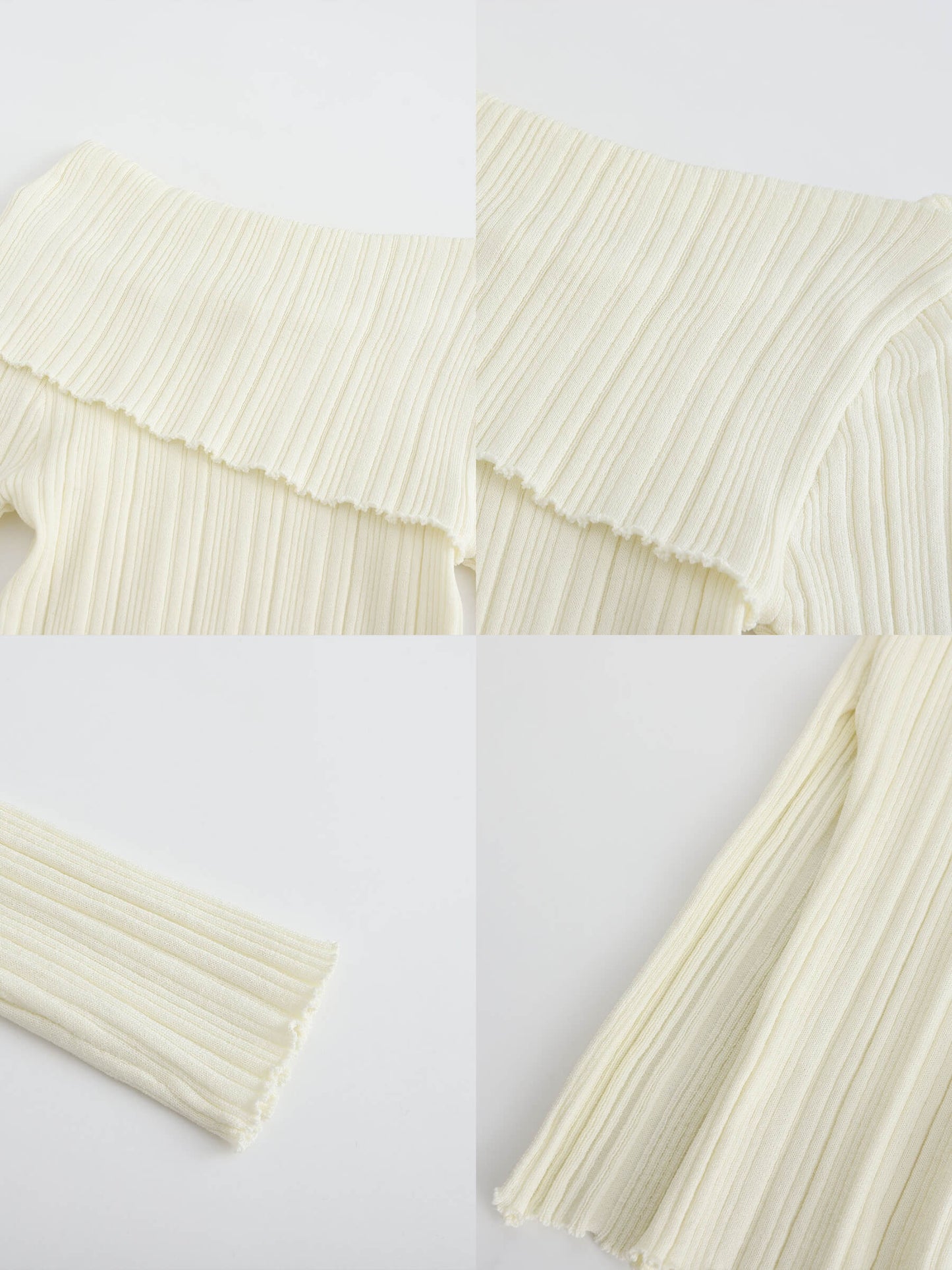 Off-Shoulder Long Sleeve Fitted Top