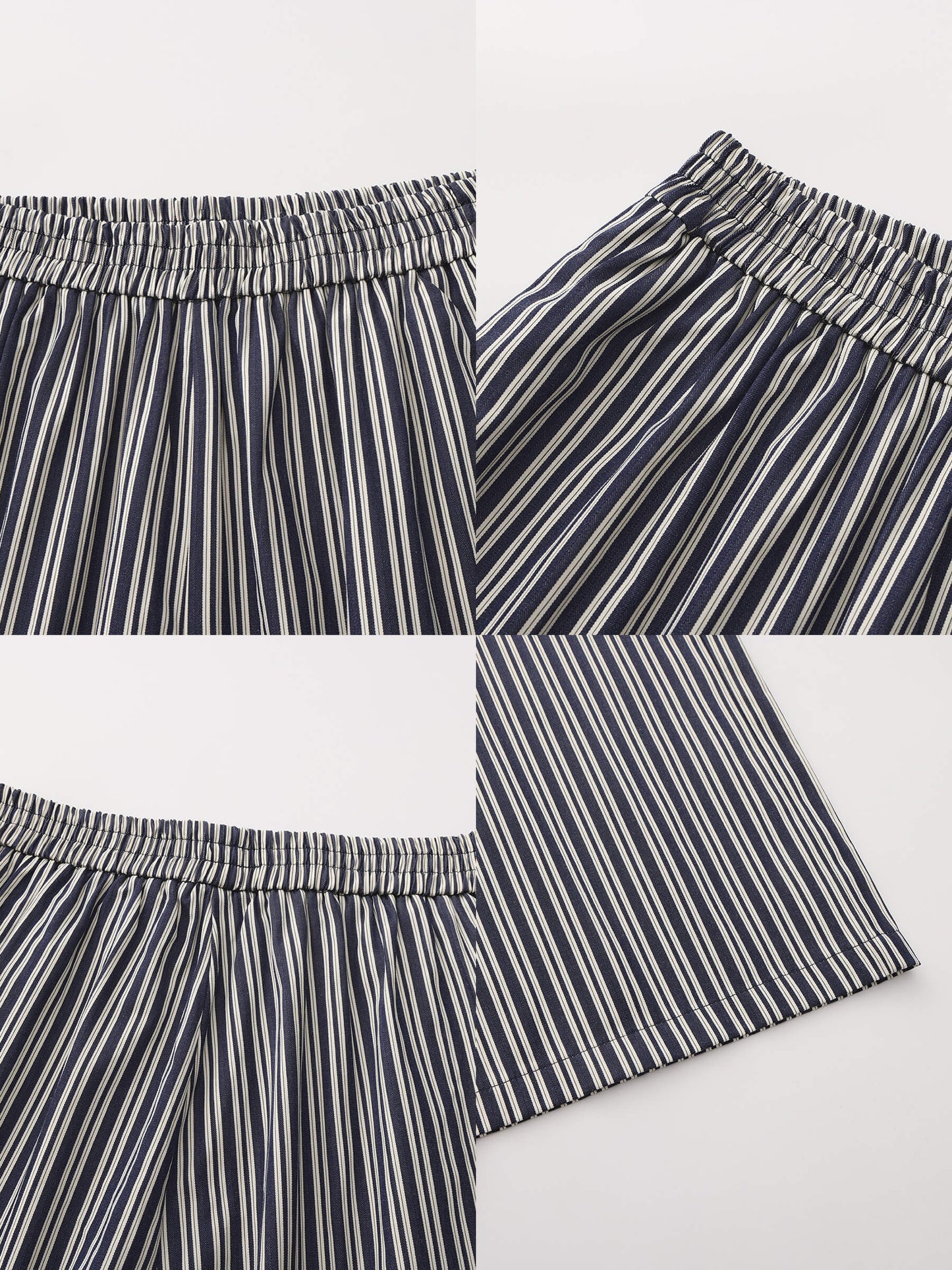 Pleated Striped Wide-Leg Trousers