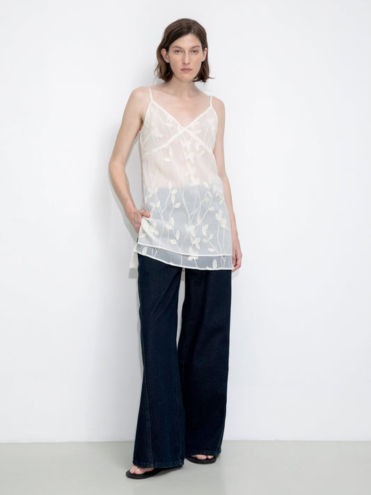 3D Crochet Floral V-Neck Cami Top