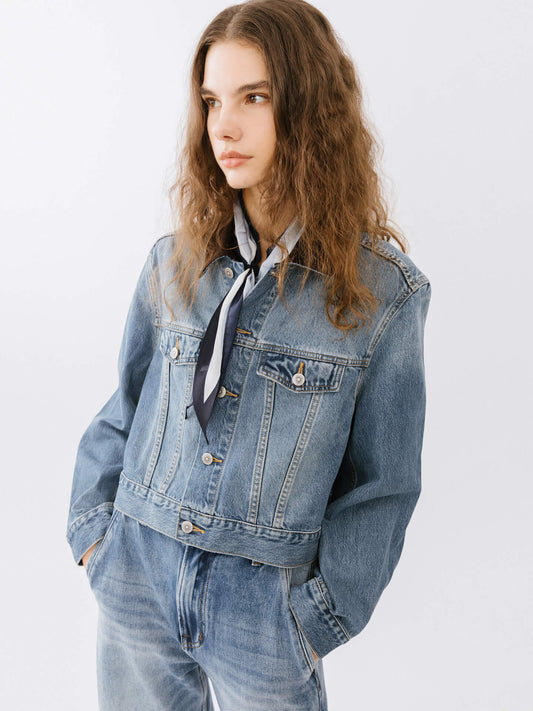 Light Blue Short Denim Jacket