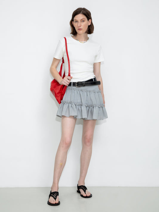 Asymmetrical Ruffled Mini Skirt