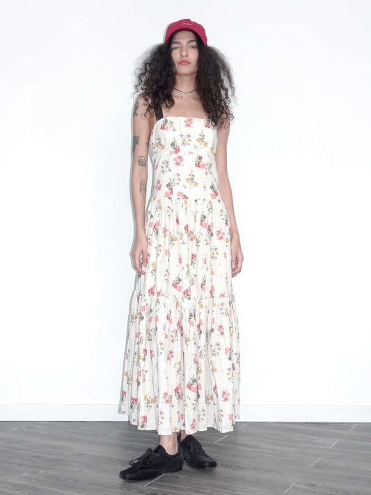 A-line Floral Print Sling Dress