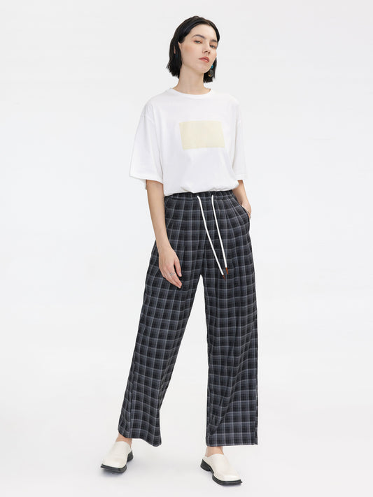Yellow Rectangle Print Oversized T-Shirt