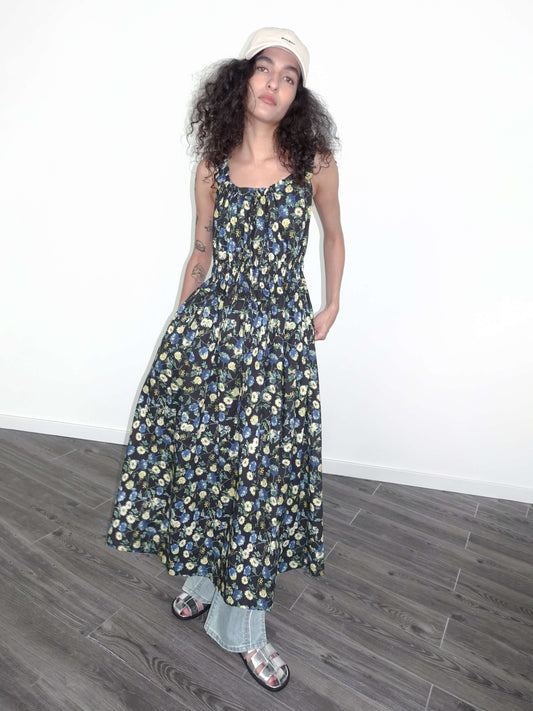 High Waist Floral Sling Dress