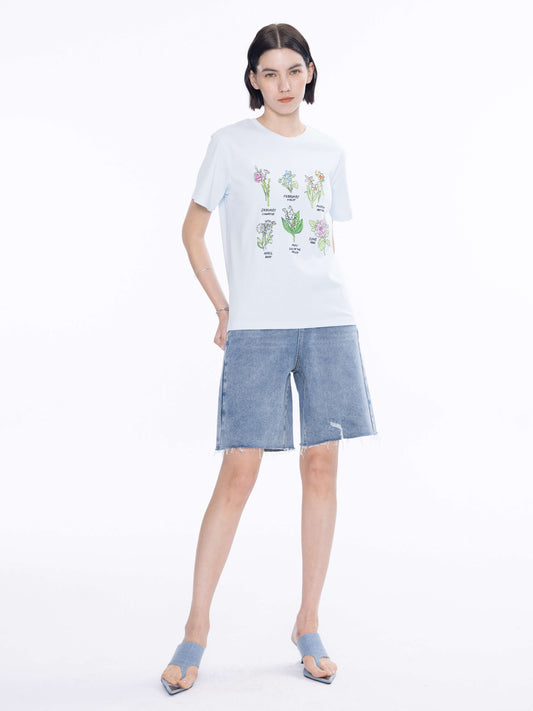 Flowers Print T-Shirt