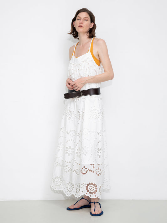 Heavily Embroidered Eyelet Floral Cami Dress
