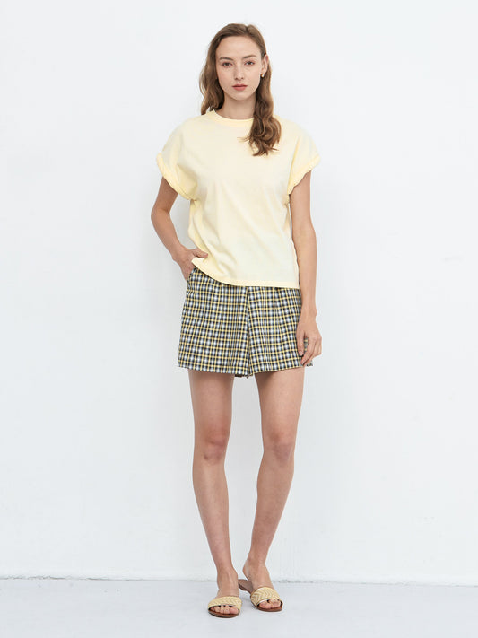 Round Neck White Casual T-shirt