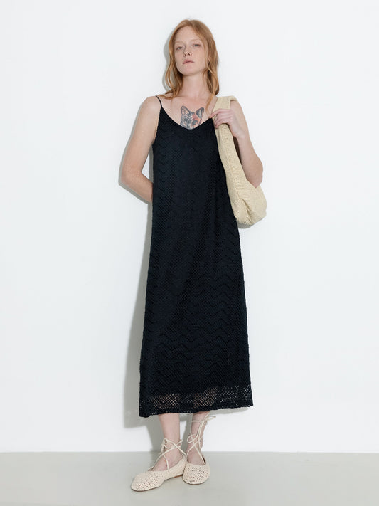 Lace Hollow Out A-Line Sling Dress