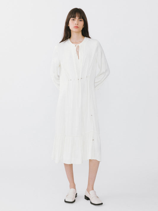Tiered Long Sleeve A-line Dress
