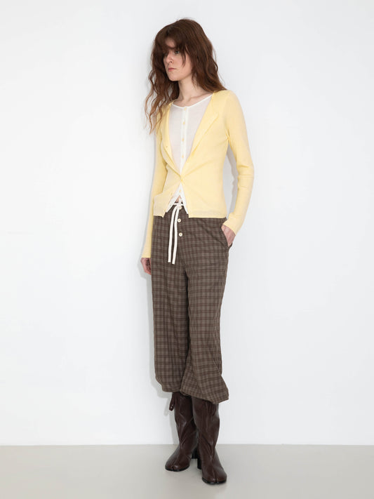 Slim-Fit Long Sleeve Layered Knit Cardigan