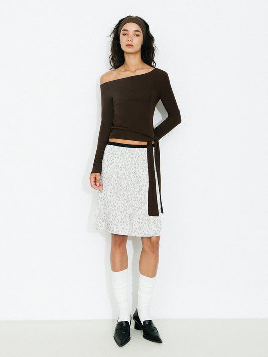 C by CUBIC One-Shoulder Slim-Fit Long-Sleeve Top