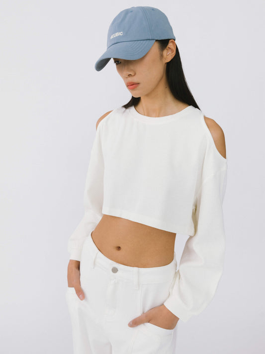 Shoulder Cut Out Crop Top