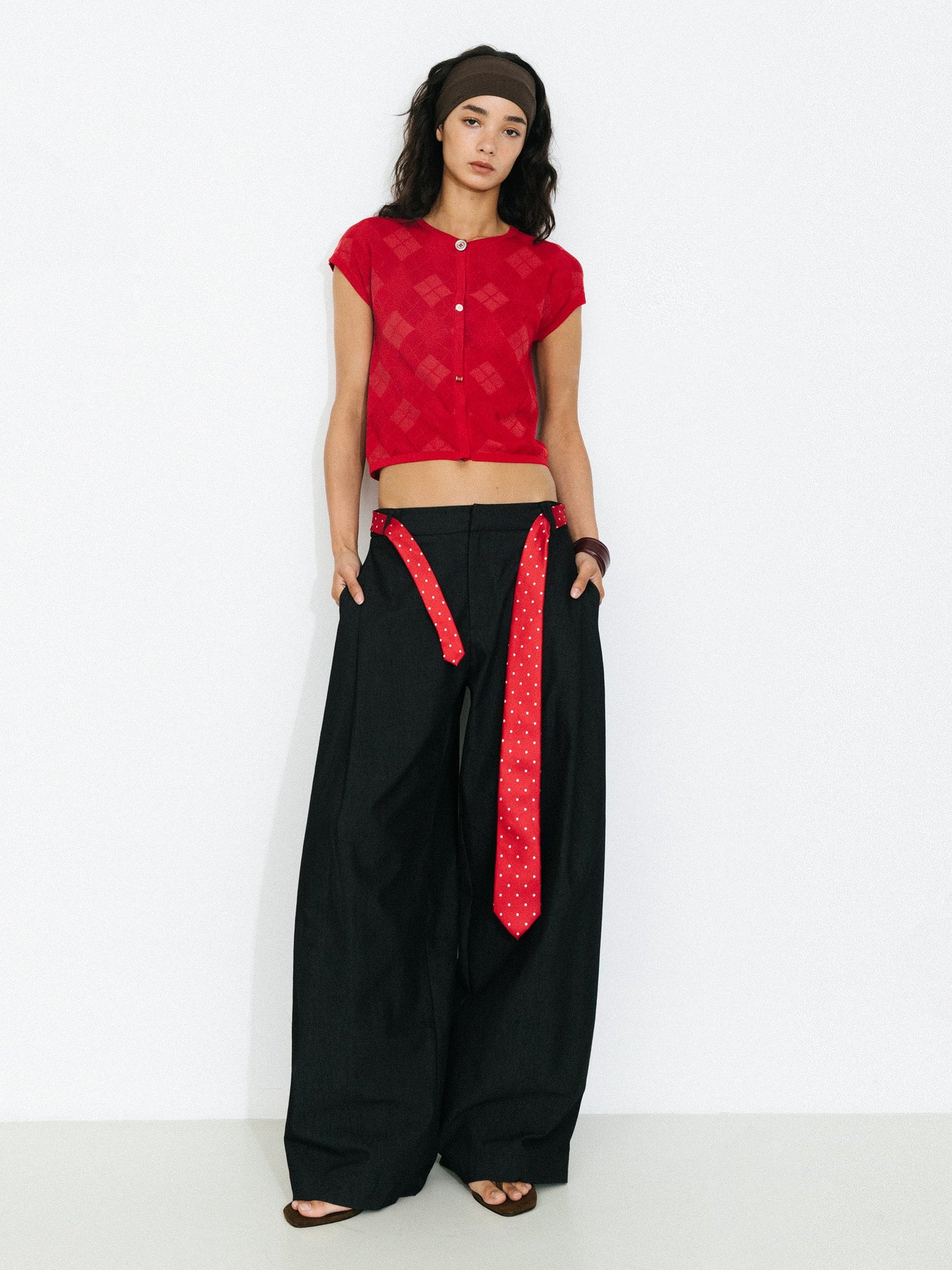 Cropped Knit Short-Sleeve Cardigan