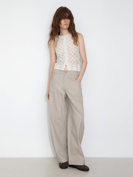 Hollow-Out Crochet Knit Sleeveless Top
