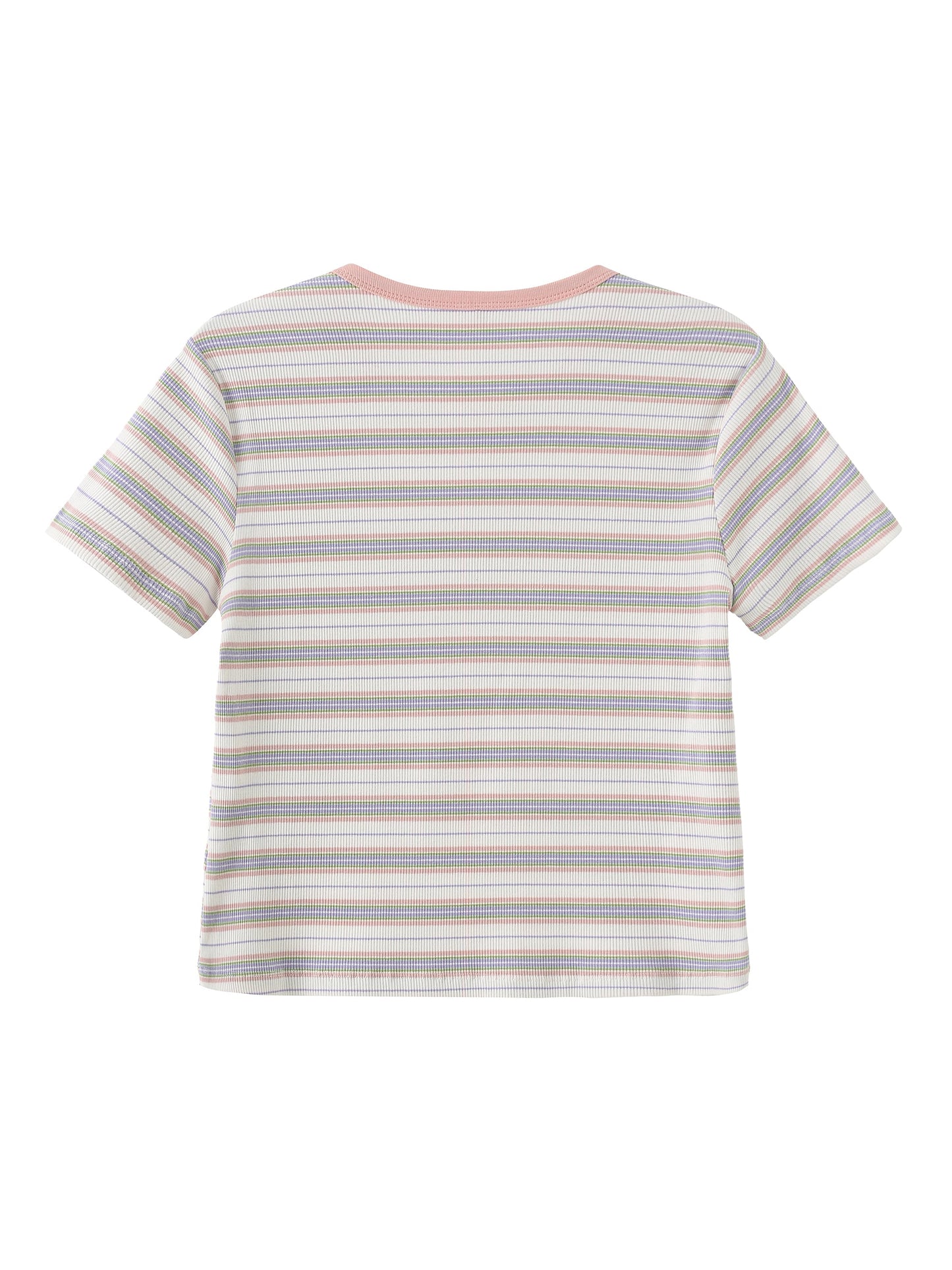 Striped Rib Knit T-Shirt