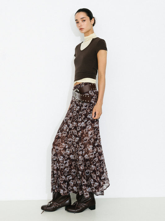 Floral A-Line Maxi Skirt