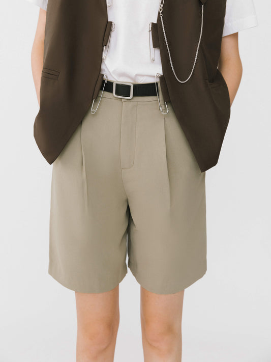 Asymmetric Cut Out Tailored Shorts