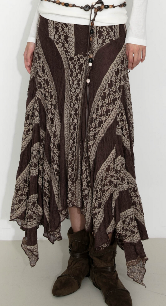 Chiffon Knit Asymmetric Maxi Dress