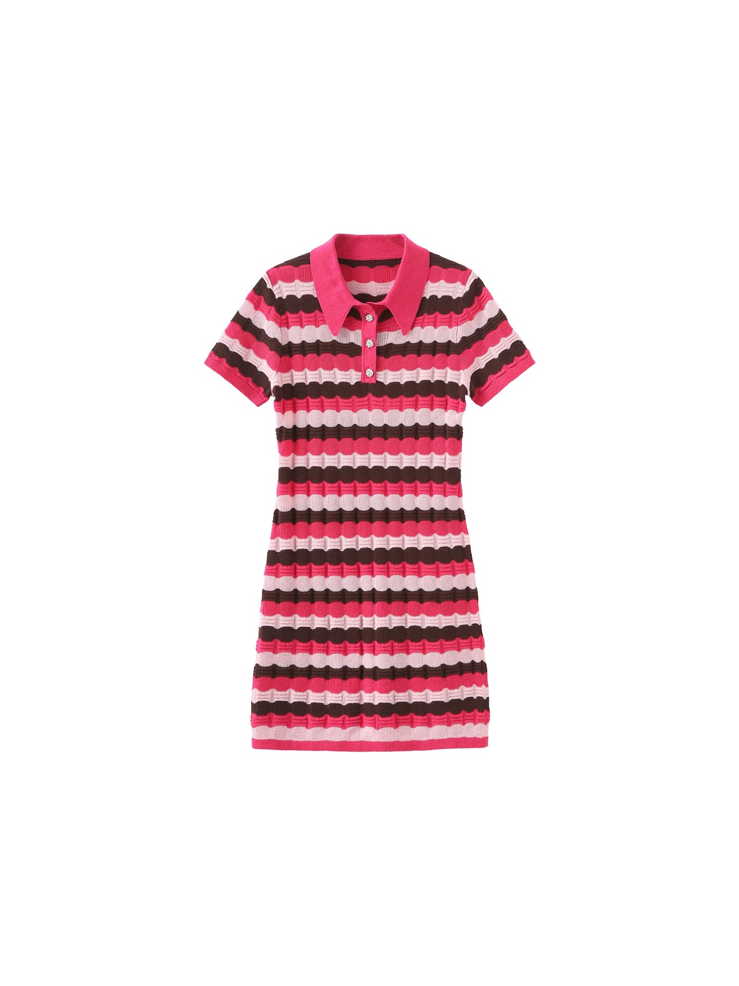 Polo Short Sleeve Striped Knit Dress