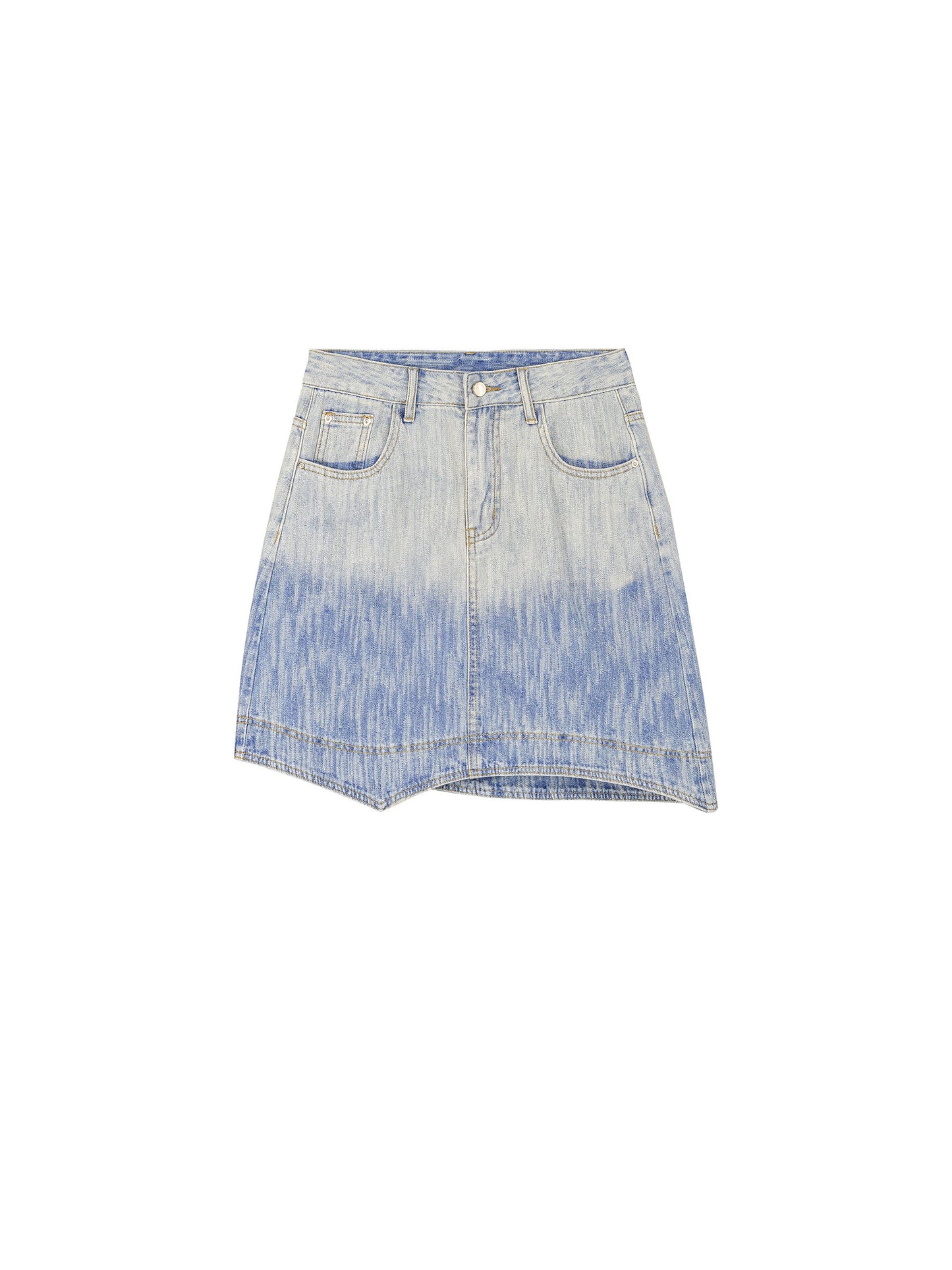 Gradient Light Denim Mini Skirt