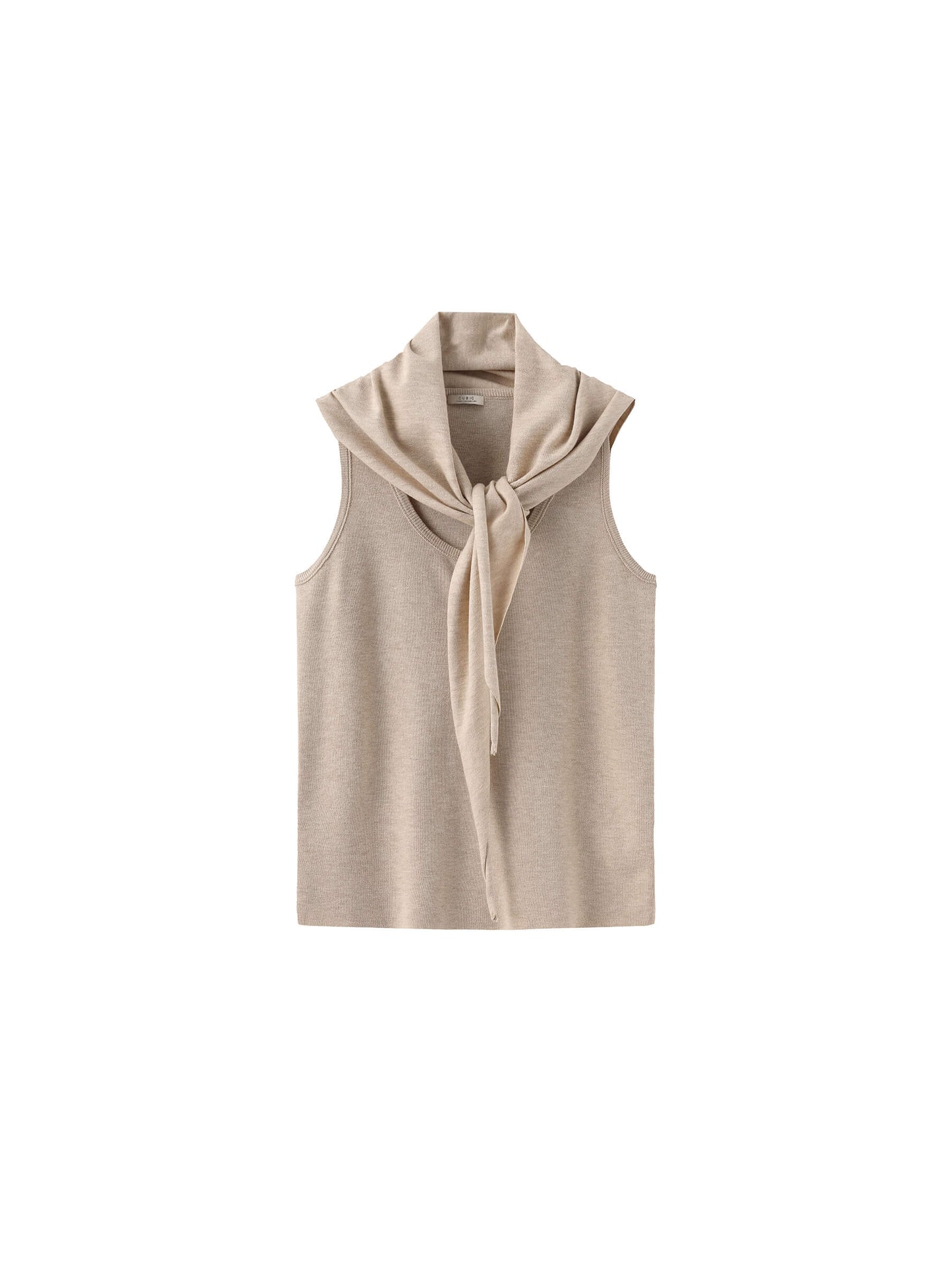 Slim-Fit Knit Henley Vest with Neck Tie