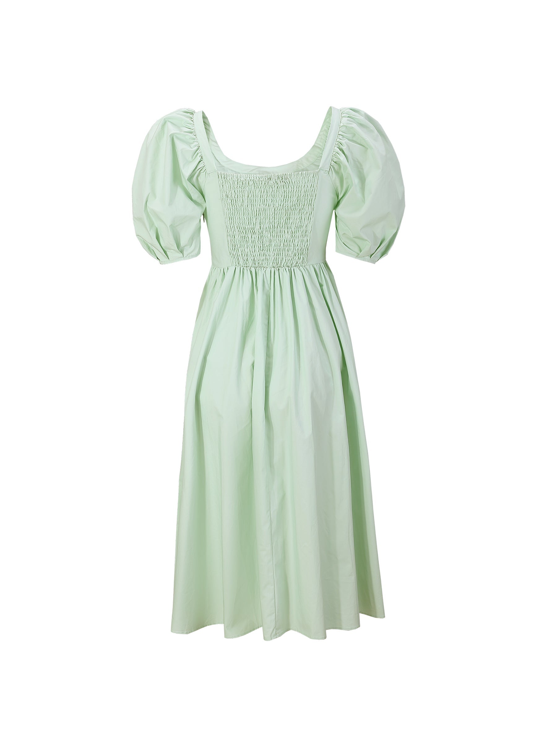 CUBIC Women's French Retro Bubble Sleeve Midi Dress