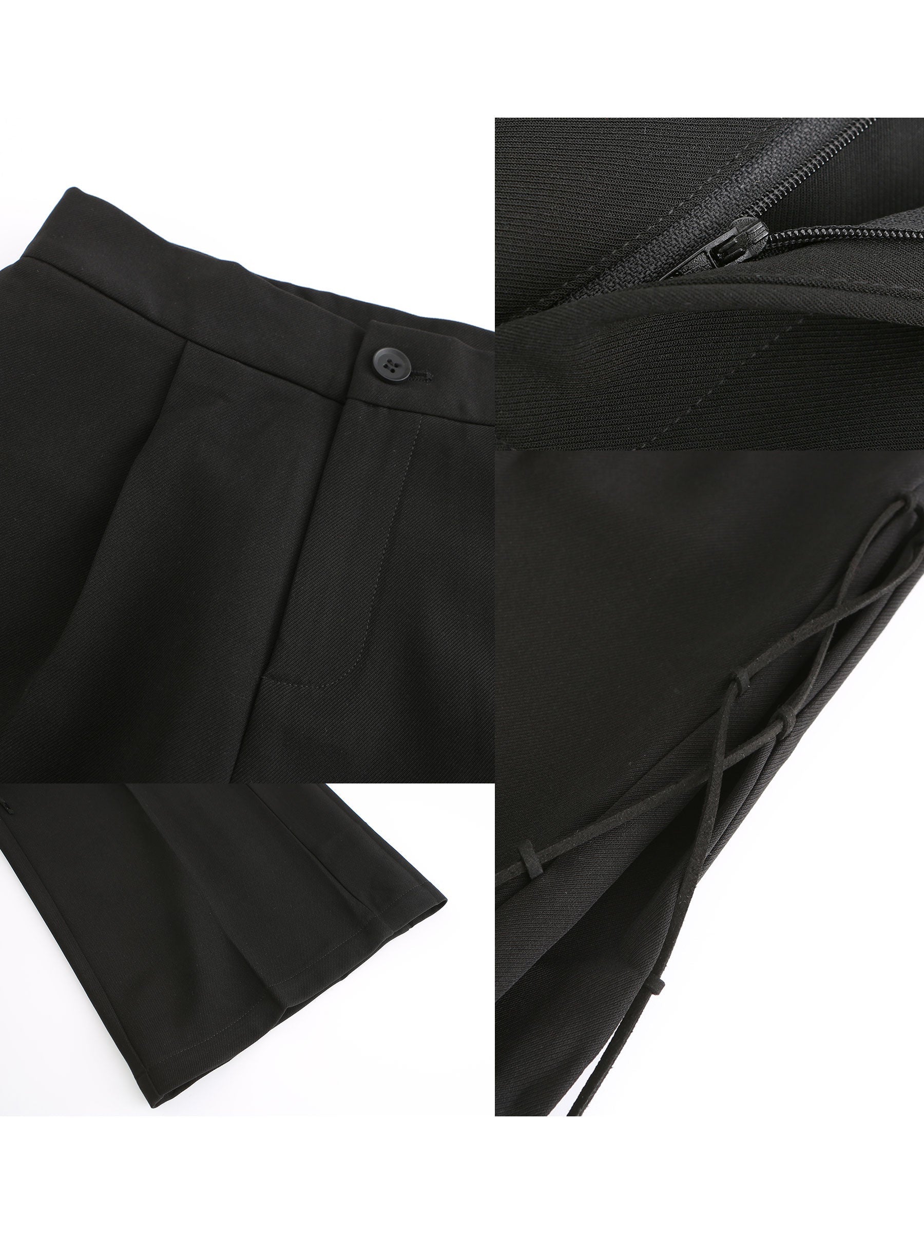 CUBIC Women's Wide Leg Tailored Trousers with Loose Ties